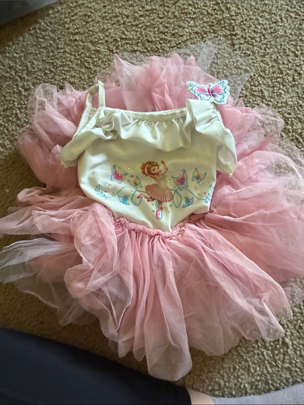 B62 Disney Store Fancy Nancy Tutu Ballerina Dress w/ Butterfly Accent, 4t
